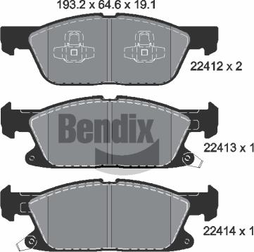 BENDIX Braking BPD1411 - Set placute frana,frana disc aaoparts.ro
