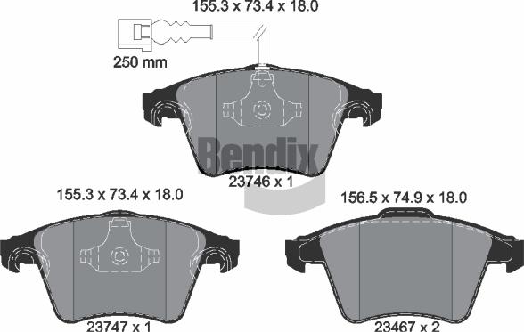 BENDIX Braking BPD1433 - Set placute frana,frana disc aaoparts.ro
