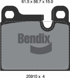 BENDIX Braking BPD1470 - Set placute frana,frana disc aaoparts.ro