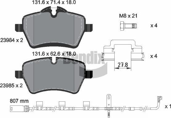 BENDIX Braking BPD1590 - Set placute frana,frana disc aaoparts.ro