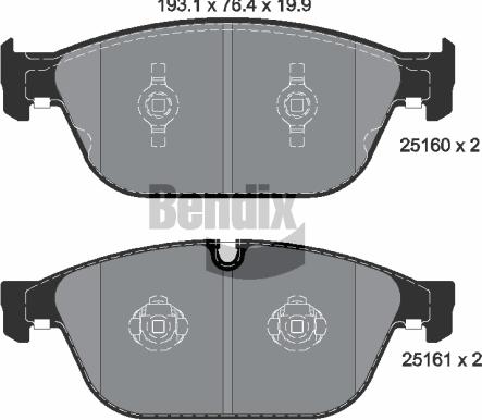BENDIX Braking BPD1545 - Set placute frana,frana disc aaoparts.ro