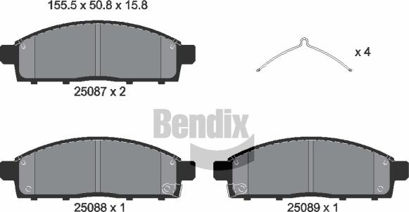 BENDIX Braking BPD1548 - Set placute frana,frana disc aaoparts.ro
