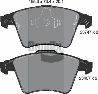 BENDIX Braking BPD1554 - Set placute frana,frana disc aaoparts.ro
