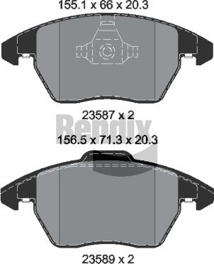 BENDIX Braking BPD1555 - Set placute frana,frana disc aaoparts.ro