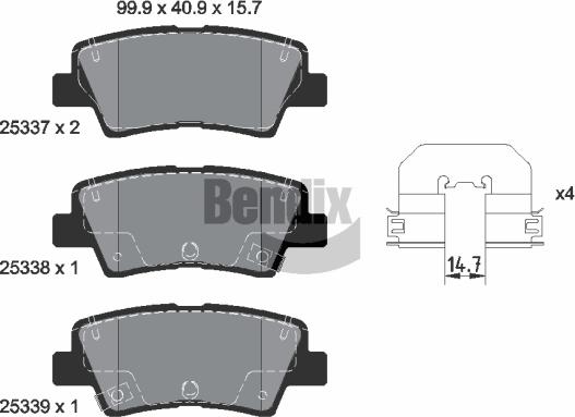 BENDIX Braking BPD1553 - Set placute frana,frana disc aaoparts.ro