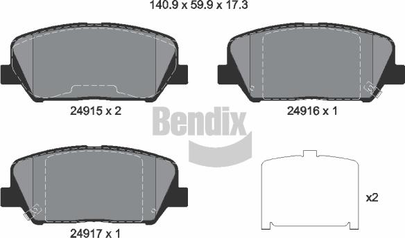 BENDIX Braking BPD1501 - Set placute frana,frana disc aaoparts.ro