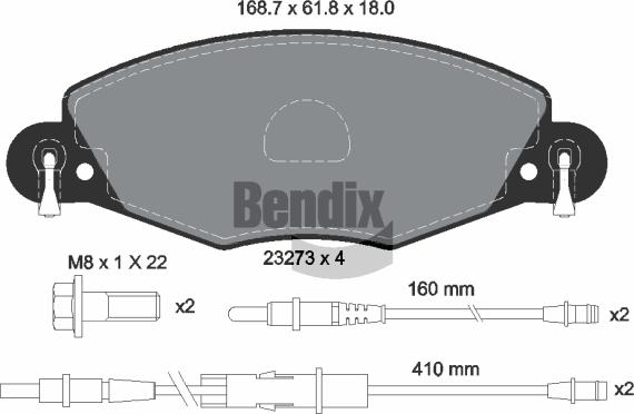 BENDIX Braking BPD1503 - Set placute frana,frana disc aaoparts.ro