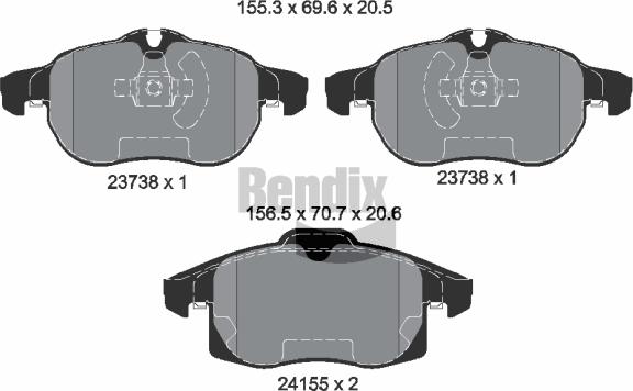BENDIX Braking BPD1533 - Set placute frana,frana disc aaoparts.ro