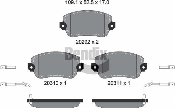 BENDIX Braking BPD1693 - Set placute frana,frana disc aaoparts.ro
