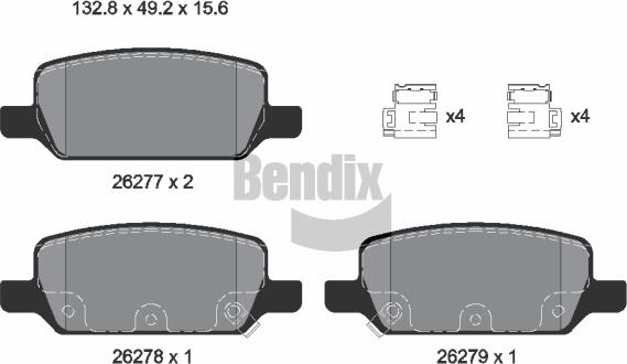 BENDIX Braking BPD1645 - Set placute frana,frana disc aaoparts.ro