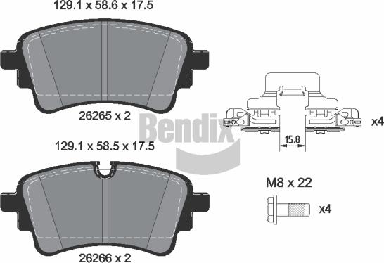 BENDIX Braking BPD1646 - Set placute frana,frana disc aaoparts.ro