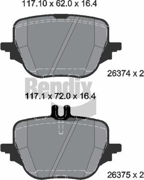 BENDIX Braking BPD1658 - Set placute frana,frana disc aaoparts.ro