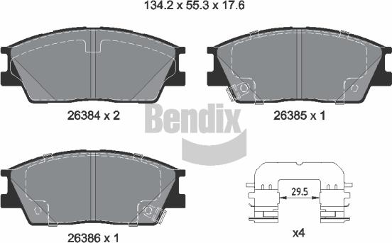 BENDIX Braking BPD1657 - Set placute frana,frana disc aaoparts.ro