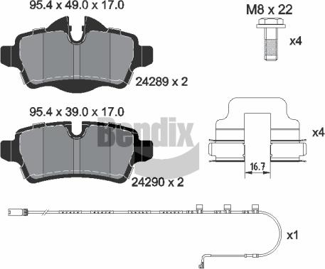 BENDIX Braking BPD1629 - Set placute frana,frana disc aaoparts.ro