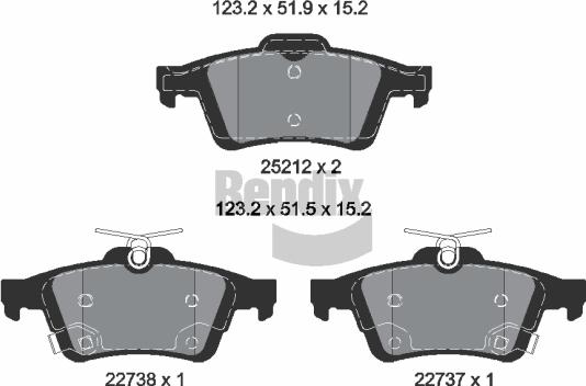 BENDIX Braking BPD1626 - Set placute frana,frana disc aaoparts.ro