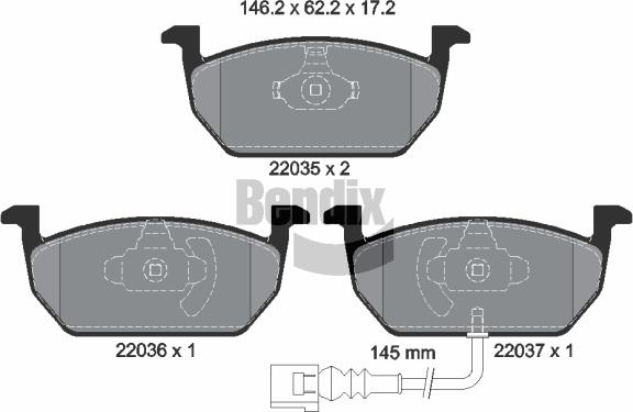 BENDIX Braking BPD1092 - Set placute frana,frana disc aaoparts.ro