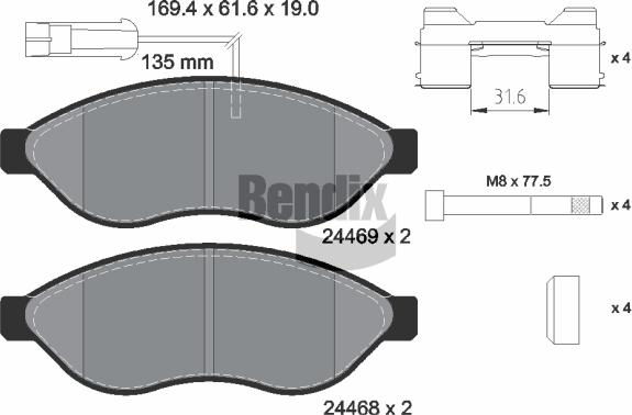 BENDIX Braking BPD1040 - Set placute frana,frana disc aaoparts.ro
