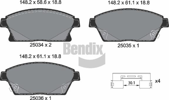 BENDIX Braking BPD1051 - Set placute frana,frana disc aaoparts.ro