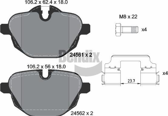 BENDIX Braking BPD1069 - Set placute frana,frana disc aaoparts.ro