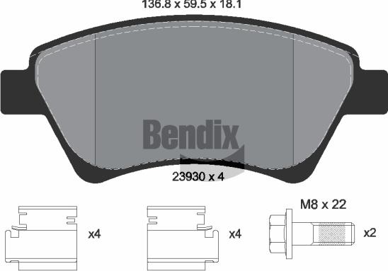 BENDIX Braking BPD1064 - Set placute frana,frana disc aaoparts.ro