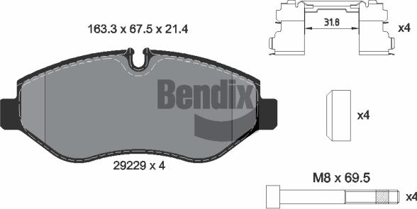 BENDIX Braking BPD1061 - Set placute frana,frana disc aaoparts.ro