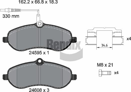 BENDIX Braking BPD1068 - Set placute frana,frana disc aaoparts.ro