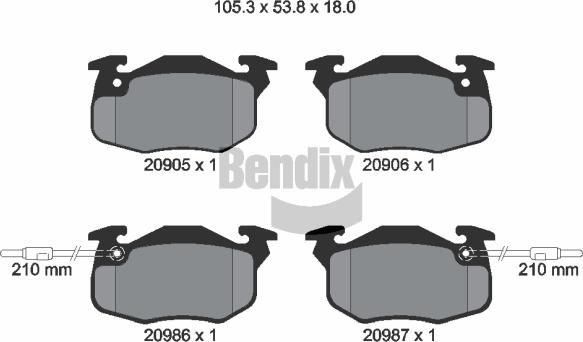 BENDIX Braking BPD1063 - Set placute frana,frana disc aaoparts.ro