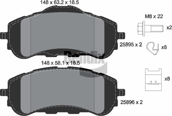 BENDIX Braking BPD1072 - Set placute frana,frana disc aaoparts.ro