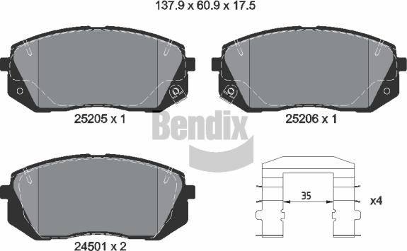 BENDIX Braking BPD1077 - Set placute frana,frana disc aaoparts.ro