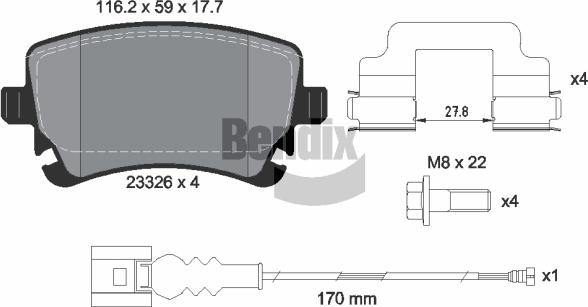 BENDIX Braking BPD1163 - Set placute frana,frana disc aaoparts.ro