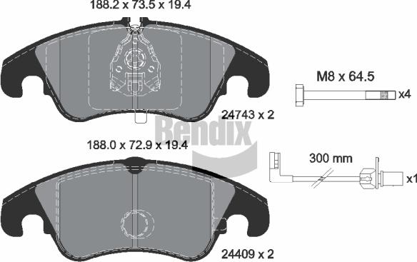BENDIX Braking BPD1108 - Set placute frana,frana disc aaoparts.ro