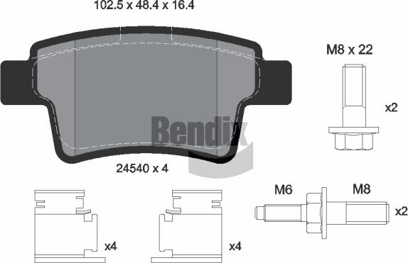 BENDIX Braking BPD1102 - Set placute frana,frana disc aaoparts.ro