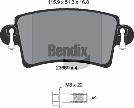 BENDIX Braking BPD1107 - Set placute frana,frana disc aaoparts.ro