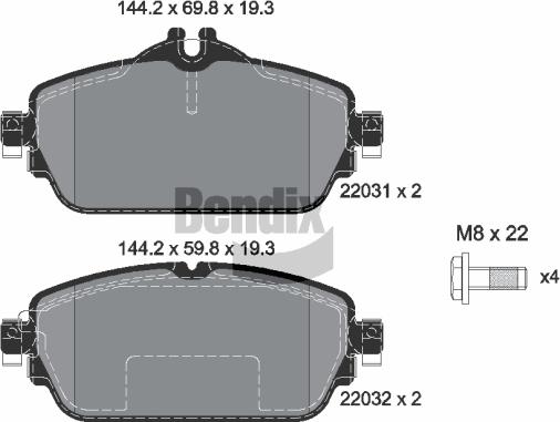 BENDIX Braking BPD1115 - Set placute frana,frana disc aaoparts.ro