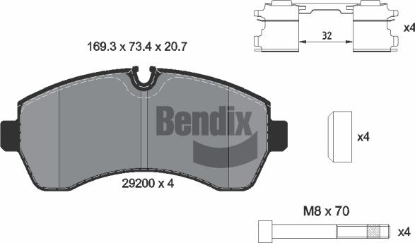 BENDIX Braking BPD1110 - Set placute frana,frana disc aaoparts.ro