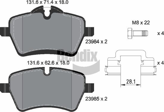 BENDIX Braking BPD1188 - Set placute frana,frana disc aaoparts.ro