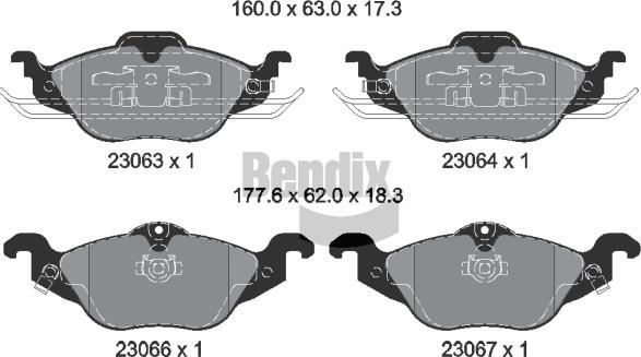 BENDIX Braking BPD1129 - Set placute frana,frana disc aaoparts.ro