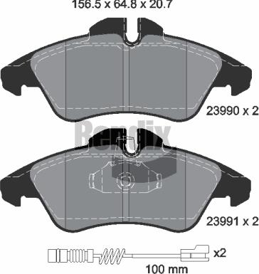 BENDIX Braking BPD1170 - Set placute frana,frana disc aaoparts.ro