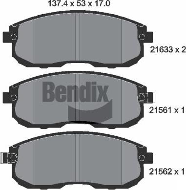 BENDIX Braking BPD1812 - Set placute frana,frana disc aaoparts.ro