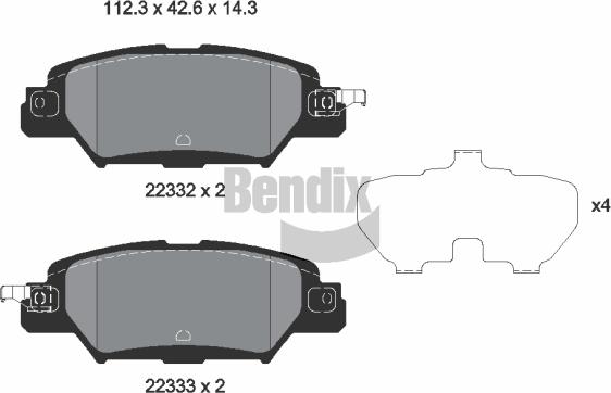 BENDIX Braking BPD1883 - Set placute frana,frana disc aaoparts.ro