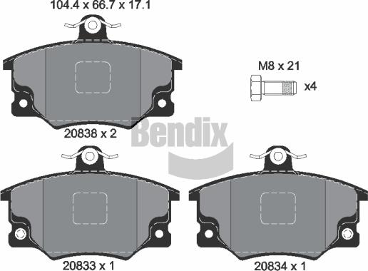 BENDIX Braking BPD1391 - Set placute frana,frana disc aaoparts.ro