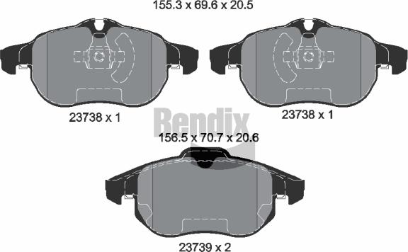 BENDIX Braking BPD1357 - Set placute frana,frana disc aaoparts.ro