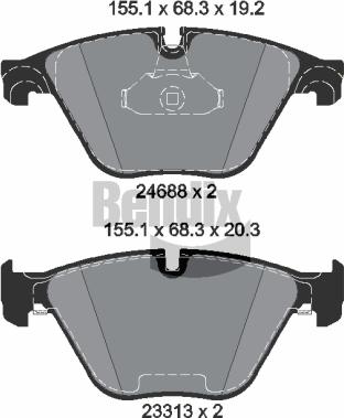 BENDIX Braking BPD1366 - Set placute frana,frana disc aaoparts.ro