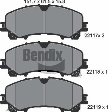 BENDIX Braking BPD1313 - Set placute frana,frana disc aaoparts.ro