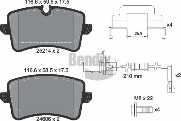 BENDIX Braking BPD1321 - Set placute frana,frana disc aaoparts.ro