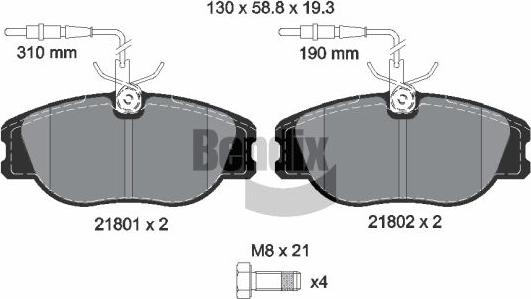 BENDIX Braking BPD1372 - Set placute frana,frana disc aaoparts.ro