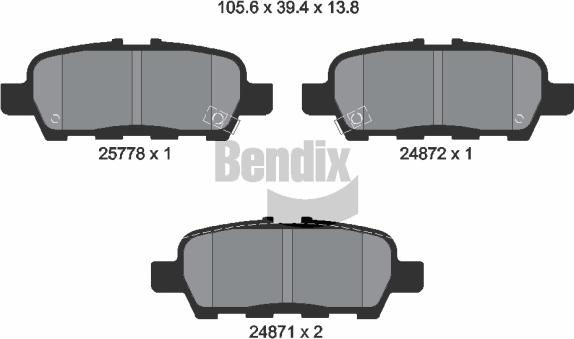 BENDIX Braking BPD1269 - Set placute frana,frana disc aaoparts.ro