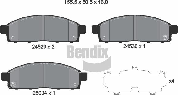 BENDIX Braking BPD1265 - Set placute frana,frana disc aaoparts.ro