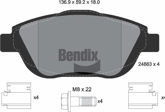 BENDIX Braking BPD1214 - Set placute frana,frana disc aaoparts.ro