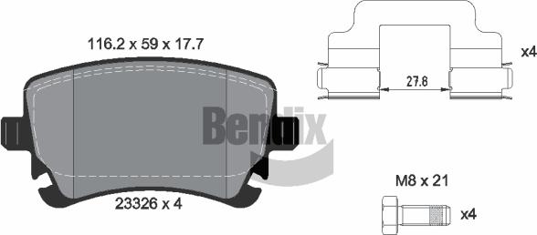 BENDIX Braking BPD1286 - Set placute frana,frana disc aaoparts.ro
